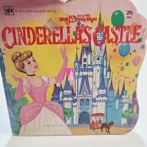 Vintage 1972 Cinderella's Castle Walt Disney World Golden Shape Book